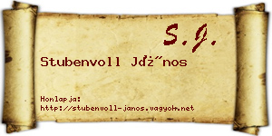 Stubenvoll János névjegykártya
