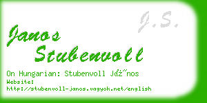 janos stubenvoll business card